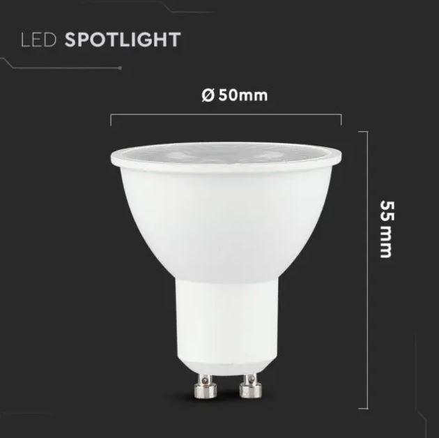 Lampadina led V-tac vt-291 chip samsung-GU10 7,5W 4000K 38 gradi 21876 04