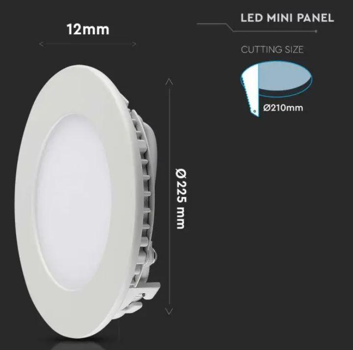 Pannello led tondo V-tac da incasso 18W 4000K IP20 bianco VT-1807 - 4861 - 214861 05