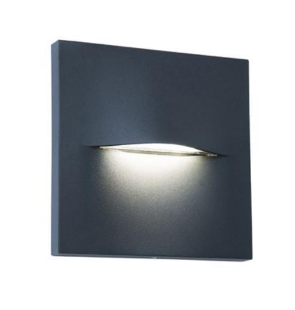 Segnapasso led quadrato da parete Sovil Open 3W 4000K nero - 99202/16 01