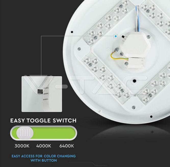 Plafoniera led rotonda V-tac 36W satinata VT-8436 - 217609 04