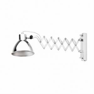 Lampada da parete petra attacco e14 40w colore cromo con pantografo 40062