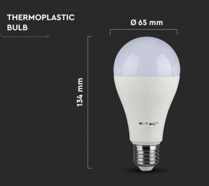 Lampadina led A65 V-tac 15W 6500K E27 VT-2015-3PC-N- 212818 02