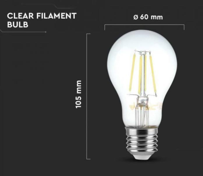 Lampadina led A60 V-tac 6W 4000K E27 VT-1887-N - 214303 03