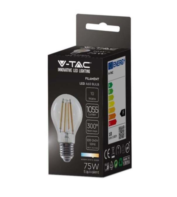 Lampadina led a filamento A60 V-tac 10W 4000K E27 VT-1981-N -214411 02