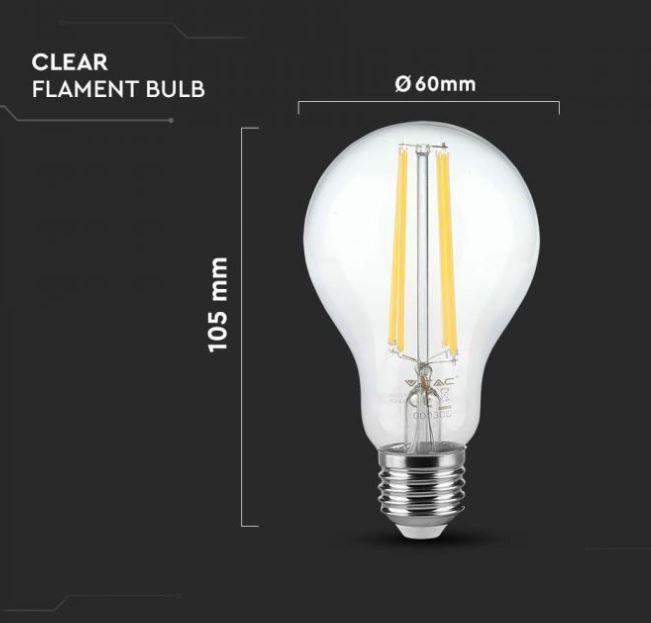 Lampadina led a filamento A70 V-tac 12W 3000K E27 VT-2133-N - 217458 03