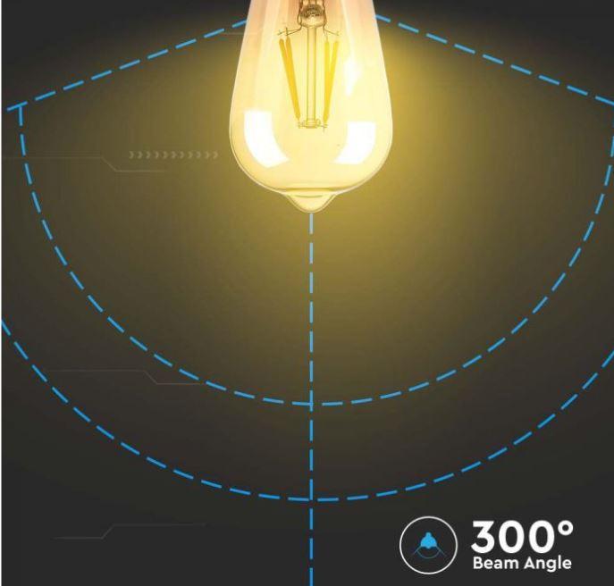 Lampadina led ST64 V-tac ambra 4W 2200K E27 VT-1964-N -214361 04