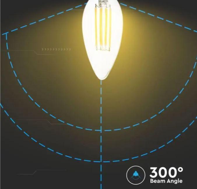 Lampadina led a candela V-tac 4W 3000K E14 VT-1986-N -214301 03