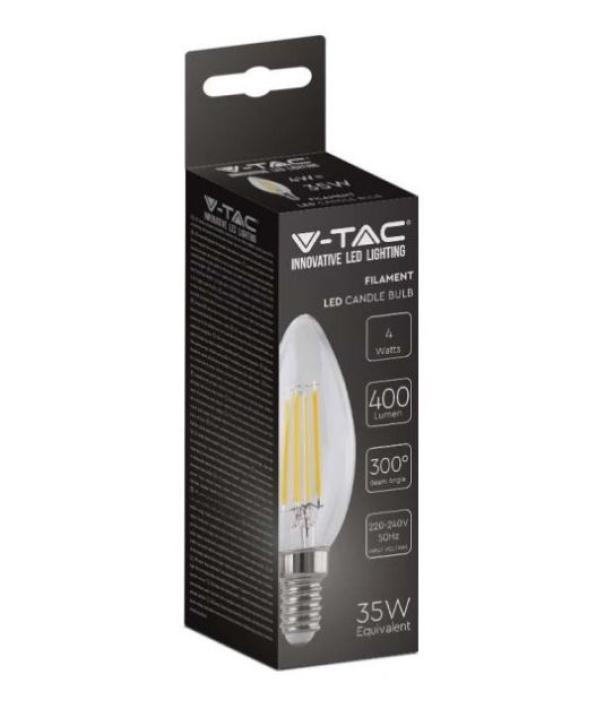 Lampadina led a candela V-tac 4W 4000K E14 VT-1986-N -214413 02