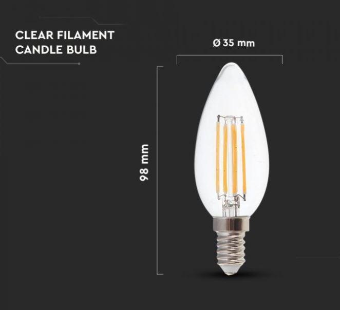 Lampadina led a candela V-tac 4W 4000K E14 VT-1986-N -214413 03