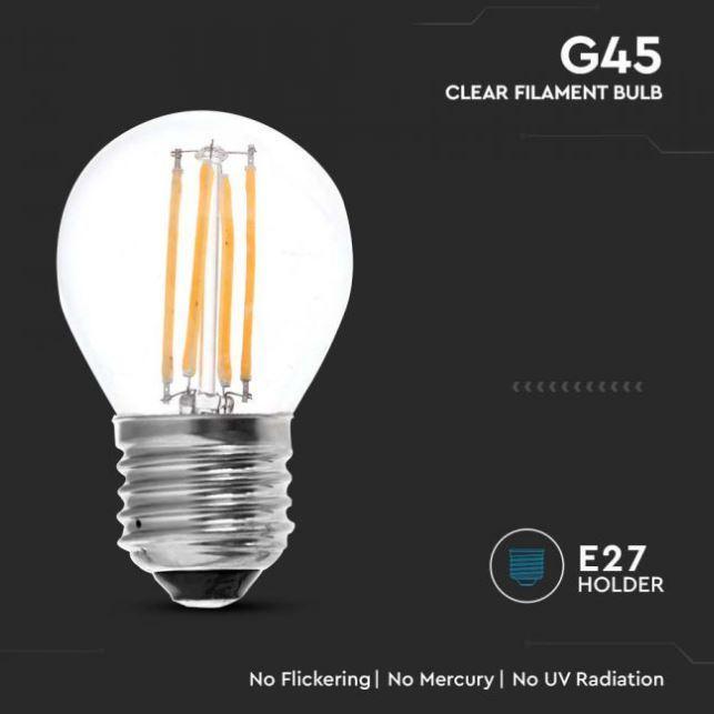 Lampadina led a filamento G45 V-tac 4W 6500K E27 VT-1980-N - 214428 05