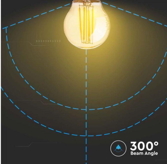 Lampadina led a filamento G45 V-tac ambra 4W 2200K E27 VT-1957-N - 217100 04