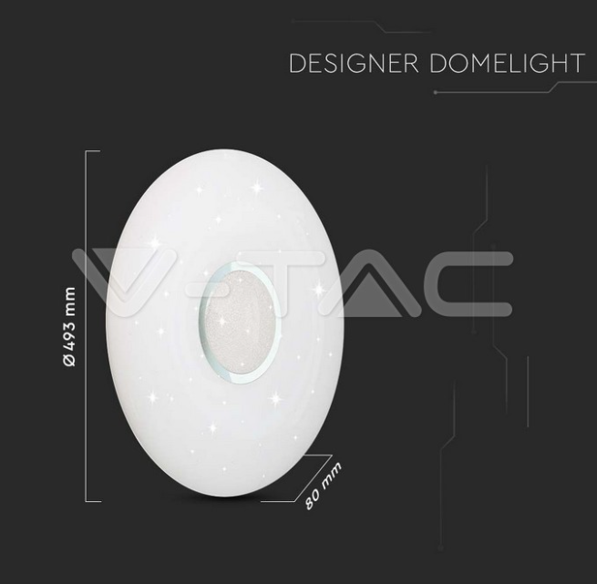 Plafoniera led con telecomando V-tac 60W 3000-4000-6500K bianco VT-8556-N - 2114911 03