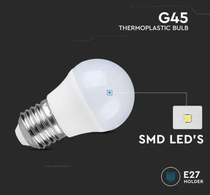 Lampadina led G45 V-tac 4,5W 4000K E27 VT-2176-N - 217363 05