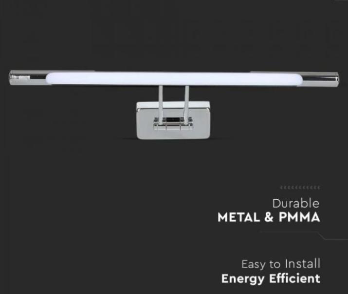 Lampada led V-tac da specchio 9W 4000K cromo VT-7008-N - 3894 - 213894 05