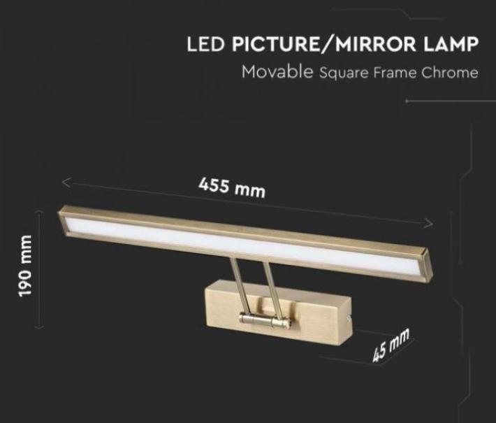 Lampada led quadrata V-tac 9W 4000K dorata VT-7009-N -3901- 213901 06