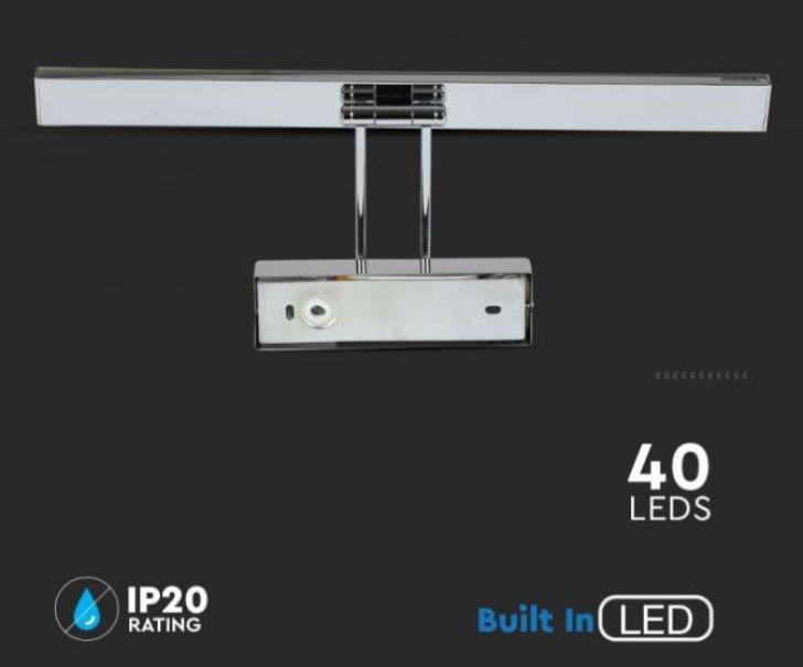 Lampada led quadrata V-tac da specchio 9W 4000K cromo VT-7009CH-N -3900- 213900 04