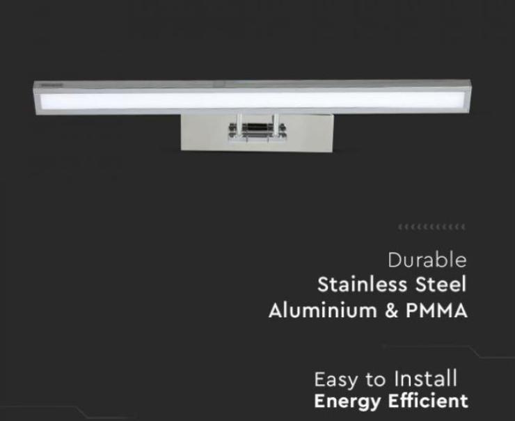 Lampada led quadrata V-tac da specchio 9W 4000K cromo VT-7009CH-N -3900- 213900 05