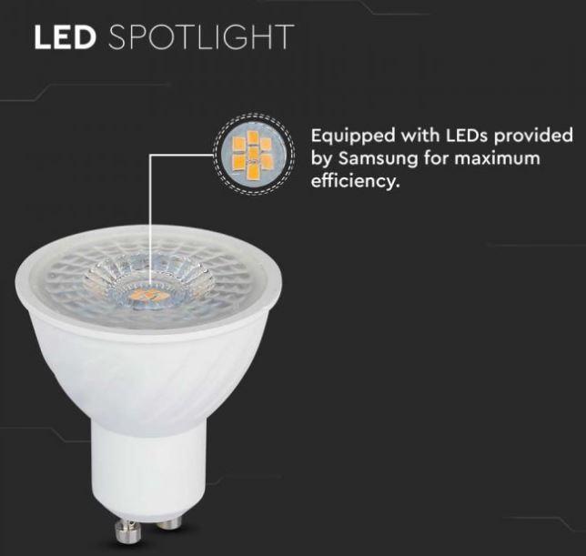 Lampadina led V-tac 6W GU10 3000K- chip samsung VT-247D-N - 21198 04