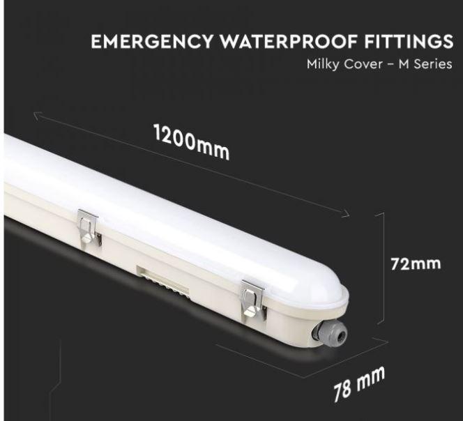 Plafoniera led emergenza V-tac chip samsung 36W 4000K IP65 VT-120136E-N -2120223 02