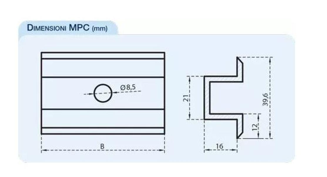 Morsetto centrale Orrbis MPC-P34 fissaggio moduli 34-38mm - OB620075 02