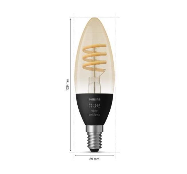 Lampadina led filamento Philips Hue E14 4,6W 2200-6500K - 41186900 02