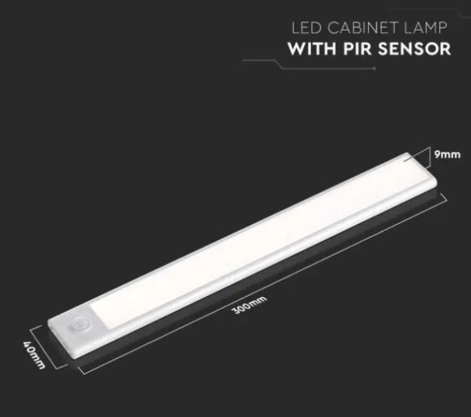 Lampada led per armadio V-tac con sensore 1,5W 4000K-argento VT-8141-S -2958 02