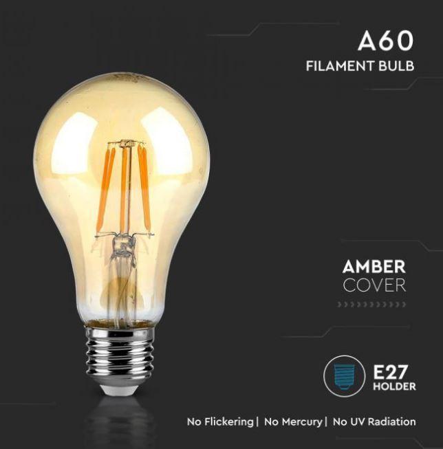 Lampadina led A67 V-tac 10W 2200K E27- ambra VT-2028-N -217157 05