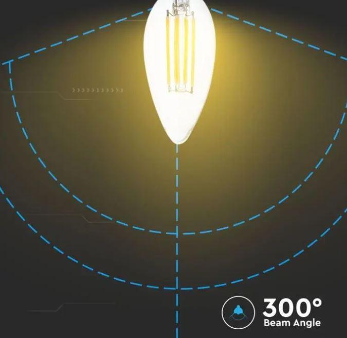 Lampadina led candela V-tac 4W 3000K E14 dimmerabile VT-2304D -2870 03