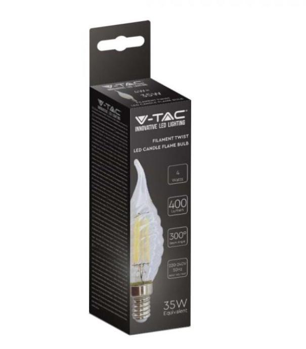 Lampadina led candela V-tac 4W E14 4000K VT-1995-N - 4431 - 214431 02