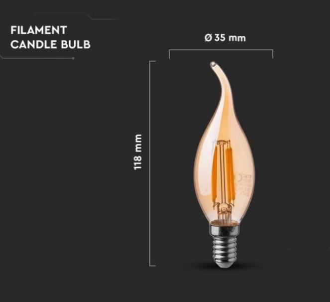 Lampadina led V-tac 4W E14 2200K VT-1949-N- 7114-217114 05