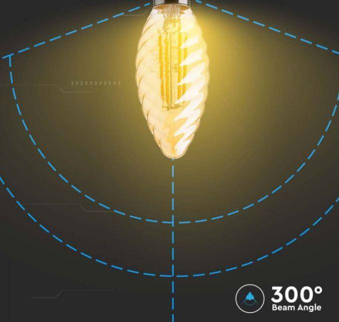 Lampadina led candela V-tac 4W E14 2200K VT-1948-N - 217115 03