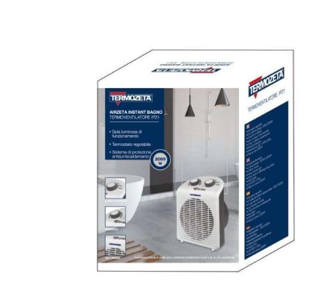 Termoventilatore da bagno Termozeta Airzeta Instant blu- TZR51WB 02