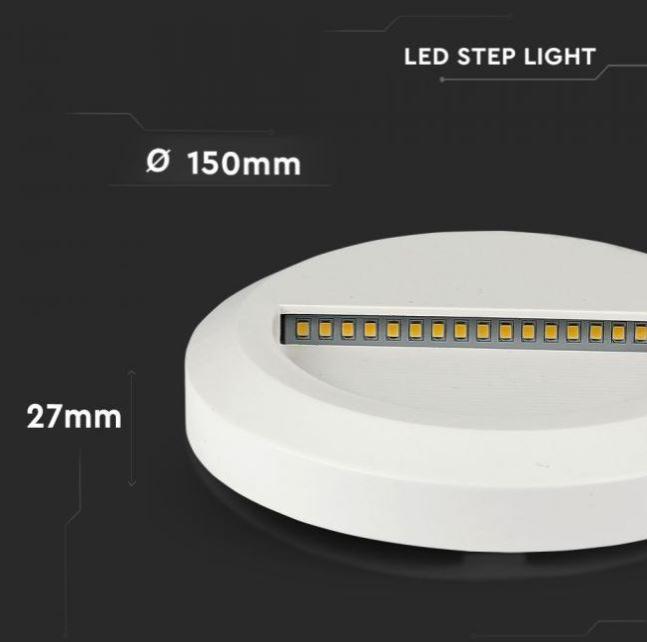 Segnapasso led V-tac tondo 2W 4000K bianco VT-1142-W-N - 1314-  211314 05