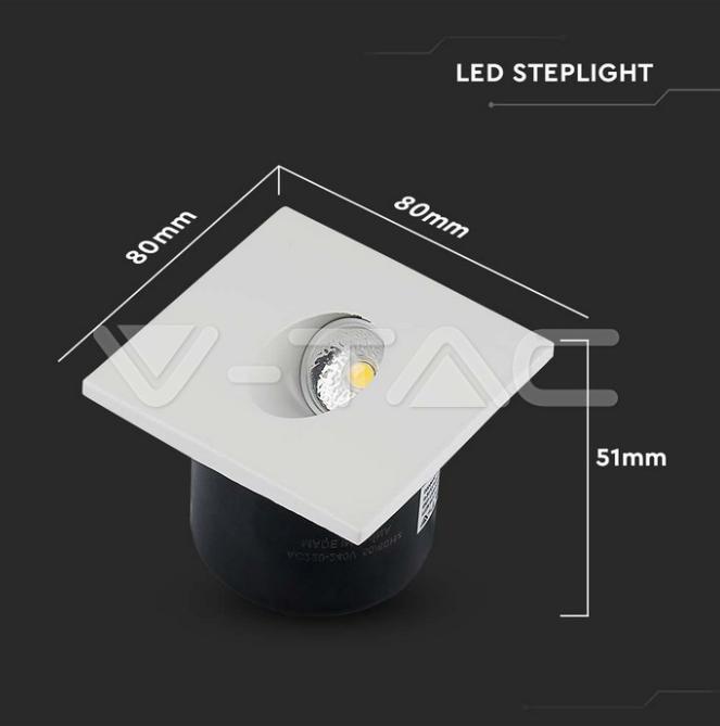 Faretto calpestabile led quadrato V-Tac 3w 4000k VT-1109SQ - 211210 05