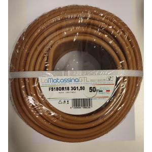 Cavo fs18or18  50 metri 3g1,5 marrone - mfs183g1,5ma50