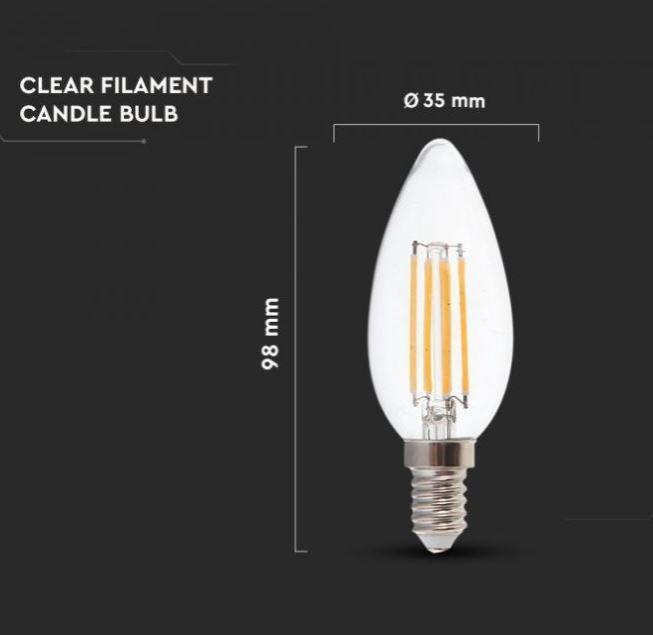 Lampadina led V-tac 6W E14 6500K VT-2327-N - 212850 04