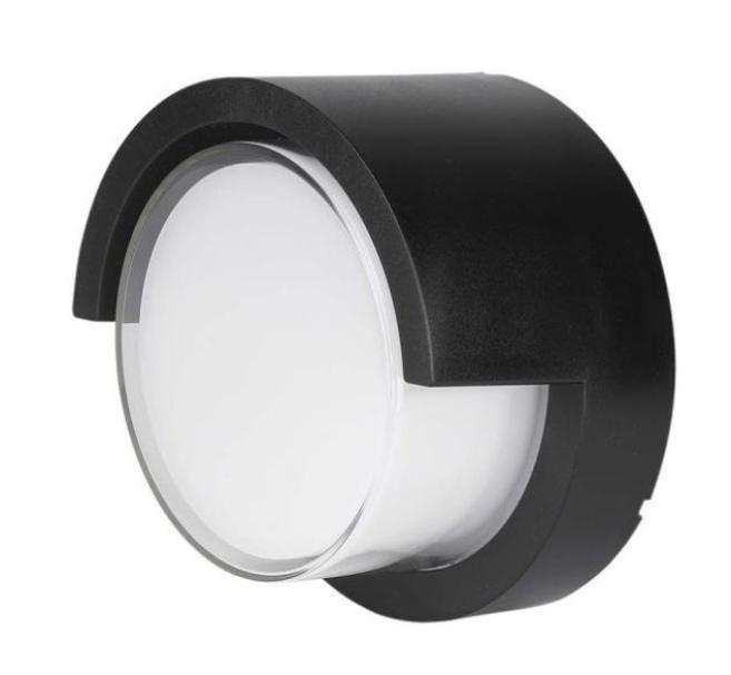 Lampada led da parete V-tac 12W 3000K nero VT-827-RD-N - 218537 01