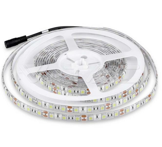 Striscia led V-tac 11W/m 12V 6500K IP65 5 metri VT-5050  -  212148 01