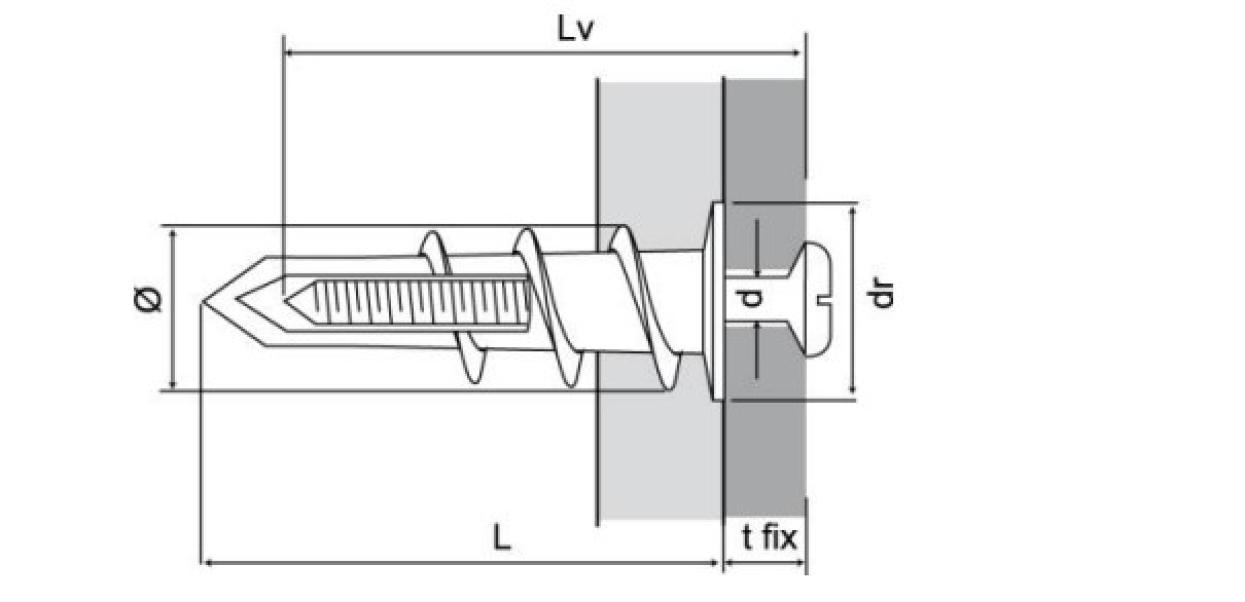 Tassello autoperforante per cartongesso Friulsider TRZ 5 pz - 75006013030F2 02