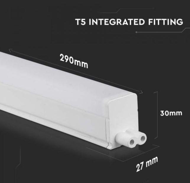 Reglette led T5 V-tac 4W 3000K 30cm-chip samsung VT-035-N - 21689 05