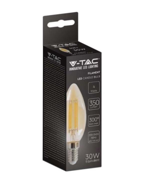 Lampadina led candela V-tac 4W E14 2200K VT-1955-N - 7113- 217113 02