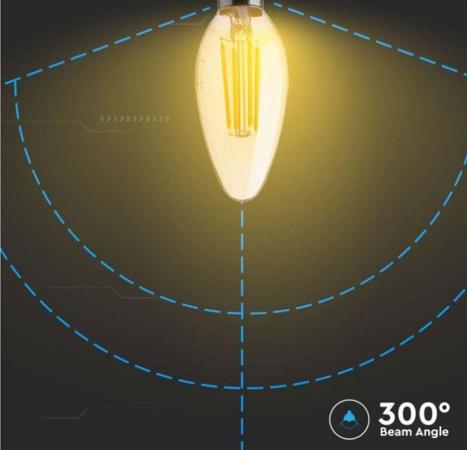 Lampadina led candela V-tac 4W E14 2200K VT-1955-N - 7113- 217113 03