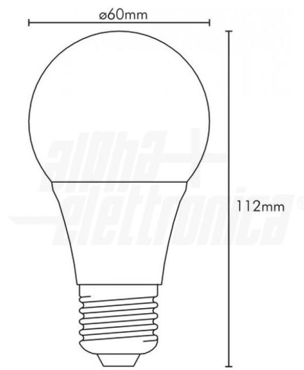 Lampadina led Alpha Elettronica 11W E27 4000K dimmerabile- LBA60/12DNW 03