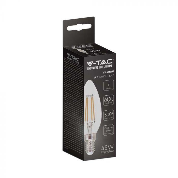 Lampadina oliva LED V-tac 6500K E14 6W a filamento VT-2127-N 7425 - 217425 01