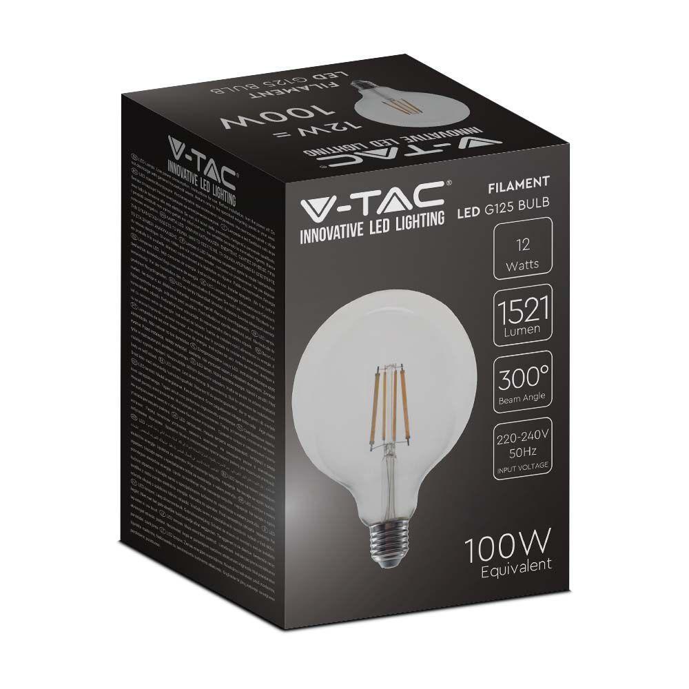 Globo LED a filamento V-tac 12, 3000K E27 VT-2143-N 7453 215473  02