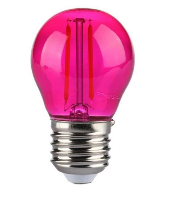 Lampadina led G45 V-tac 2W E27 rosa VT-2132-P-N - 7410- 217410 01