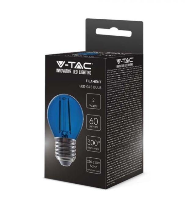 Lampadina led G45 V-tac 2W E27 blu VT-2132-B-N -7412 - 217412 02