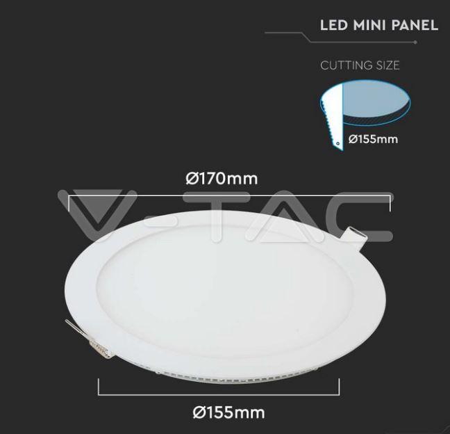 Mini pannello led V-tac 12W 2700K 85-265V - VT-1207RD-N - 4857 -214857 02