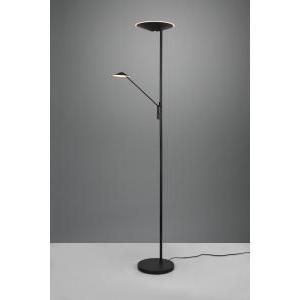 Brantford piantana led metallo nero con luce da lettura con interruttori touch separati regolazione intentouchdimmerta' e temperatura di colore h. 180cm