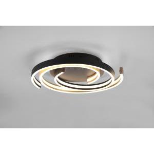 Caya plafoniera led spirale metallo ottone e nero con regolazione intentouchdimmerta' e temperatura di colore della luce con interruttore d. 50cm